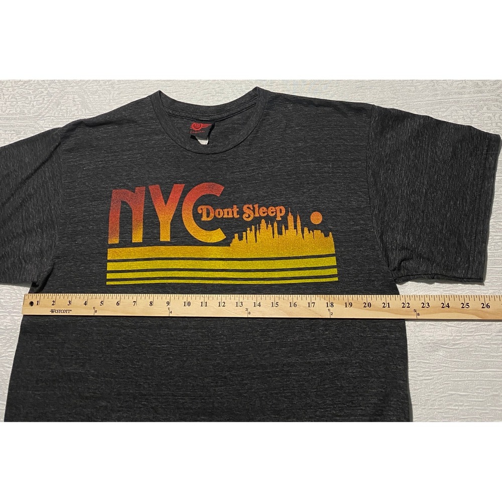 Mad Engine NYC Dont Sleep Graphic T-Shirt Charcoal Heather Mens Large New York - Picture 4 of 6